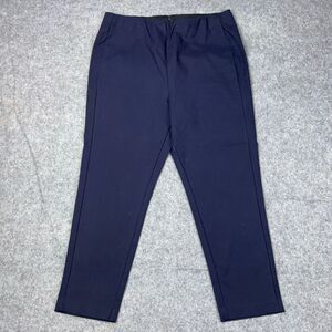 Soft Surroundings Pants Womens 18 Navy Blue Pull‎ On Tapered Leg Dress Back Zip